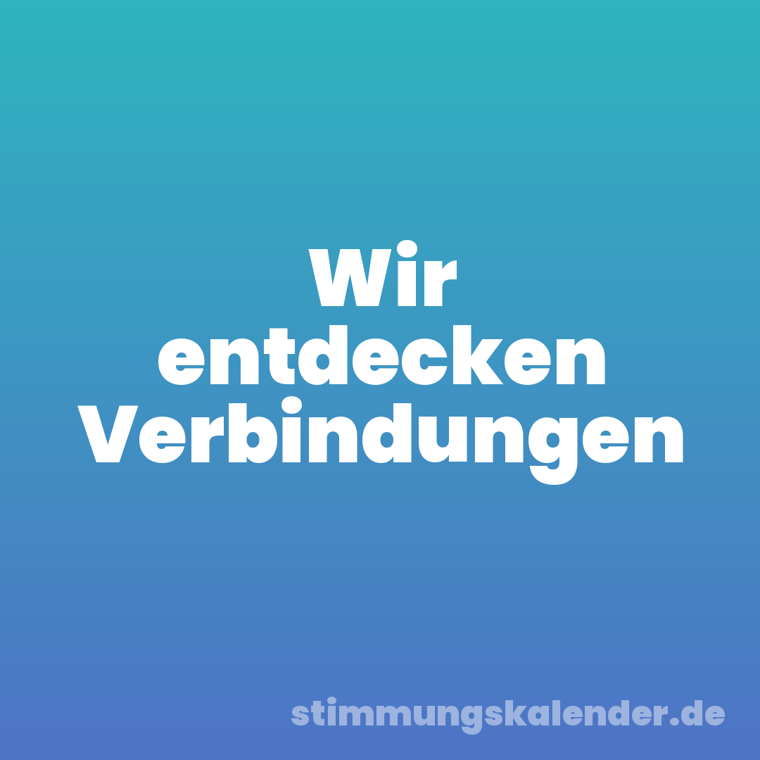 Wir entdecken Verbindungen