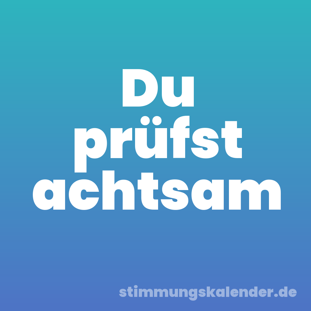Du prüfst achtsam
