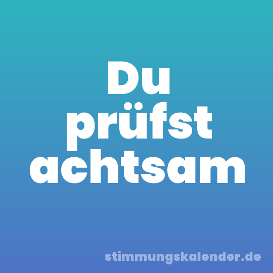 Du prüfst achtsam