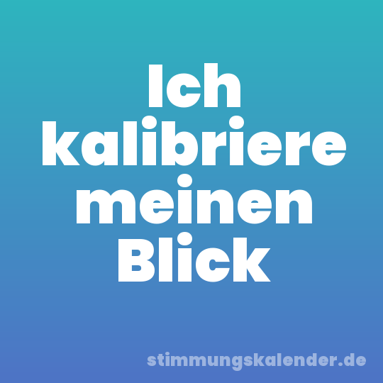 Ich kalibriere meinen Blick