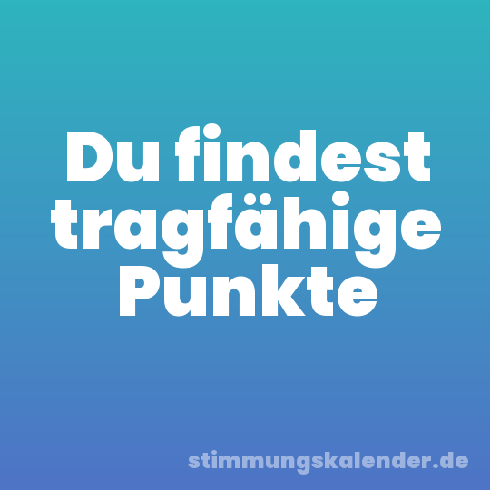 Du findest tragfähige Punkte