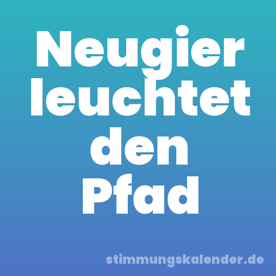 Neugier leuchtet den Pfad