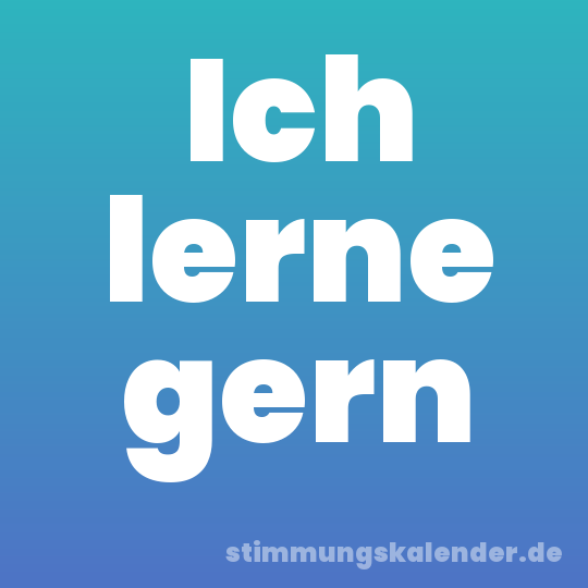 Ich lerne gern