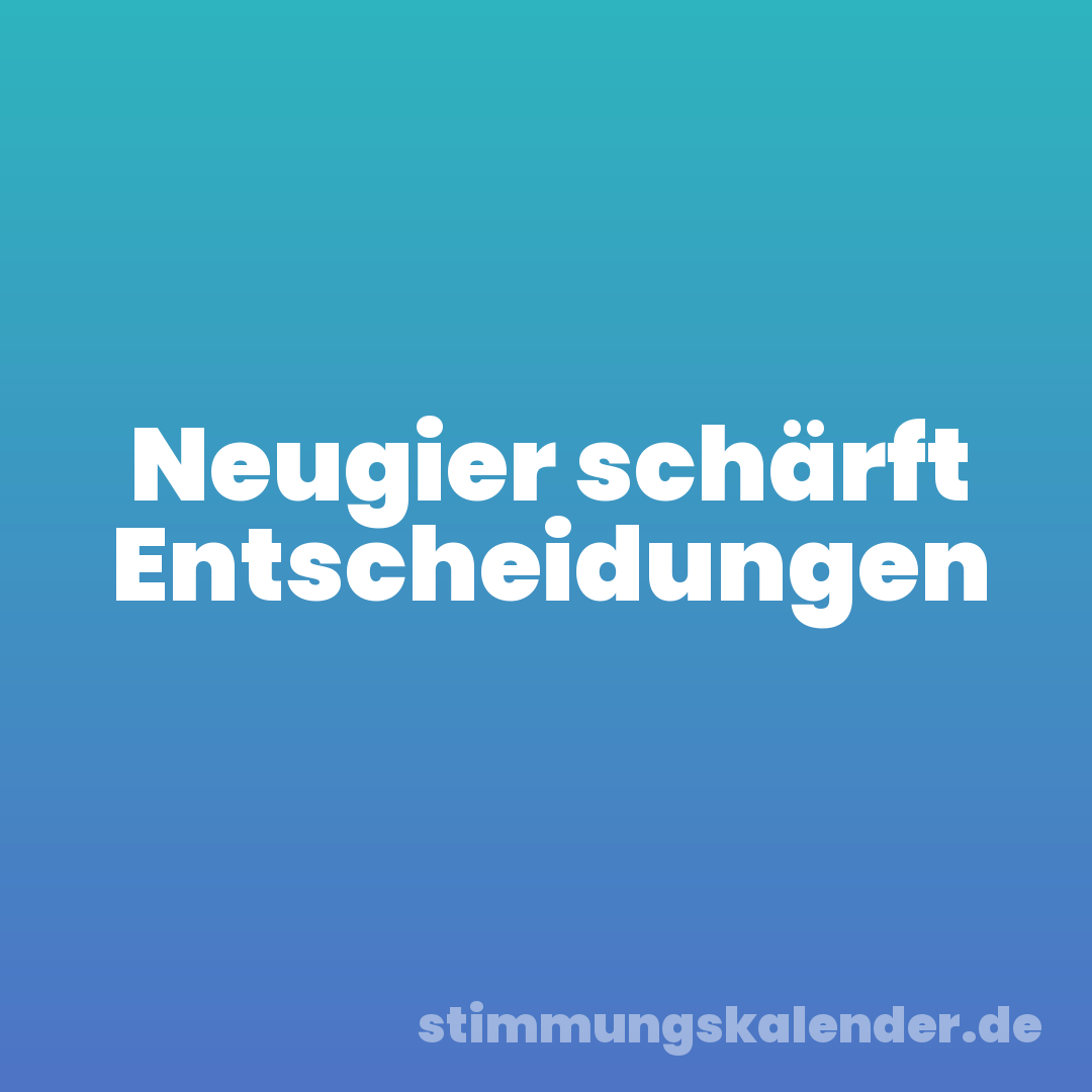Neugier schärft Entscheidungen