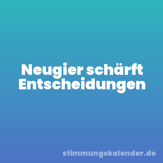 Neugier schärft Entscheidungen