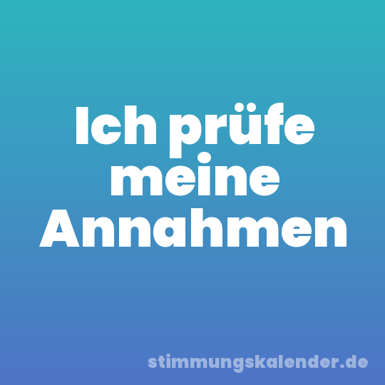 Ich prüfe meine Annahmen