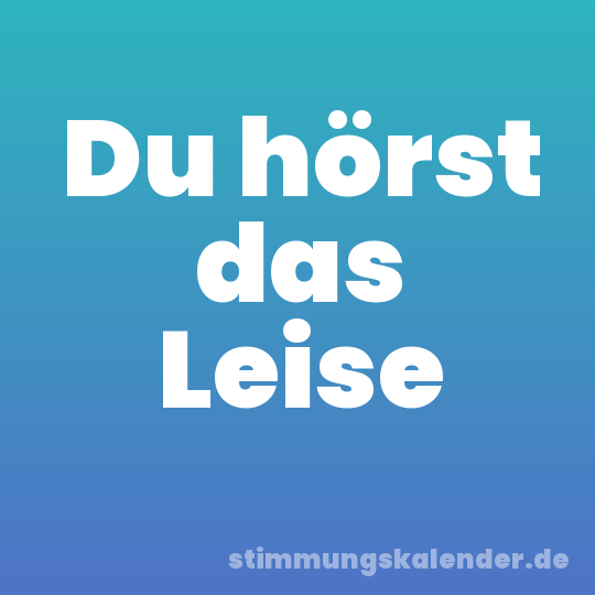 Du hörst das Leise