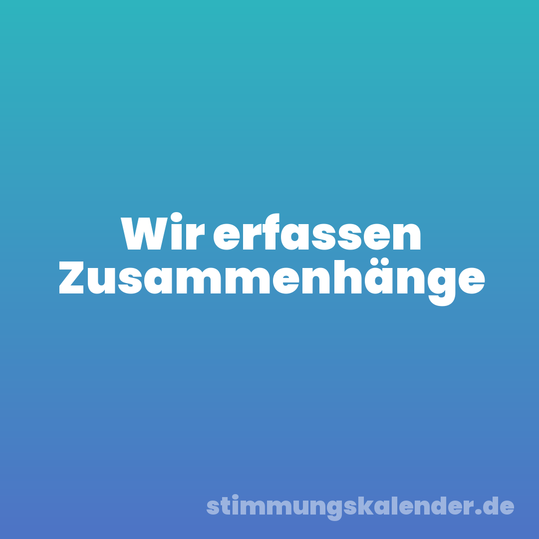 Wir erfassen Zusammenhänge
