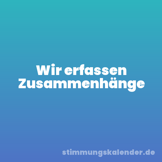Wir erfassen Zusammenhänge