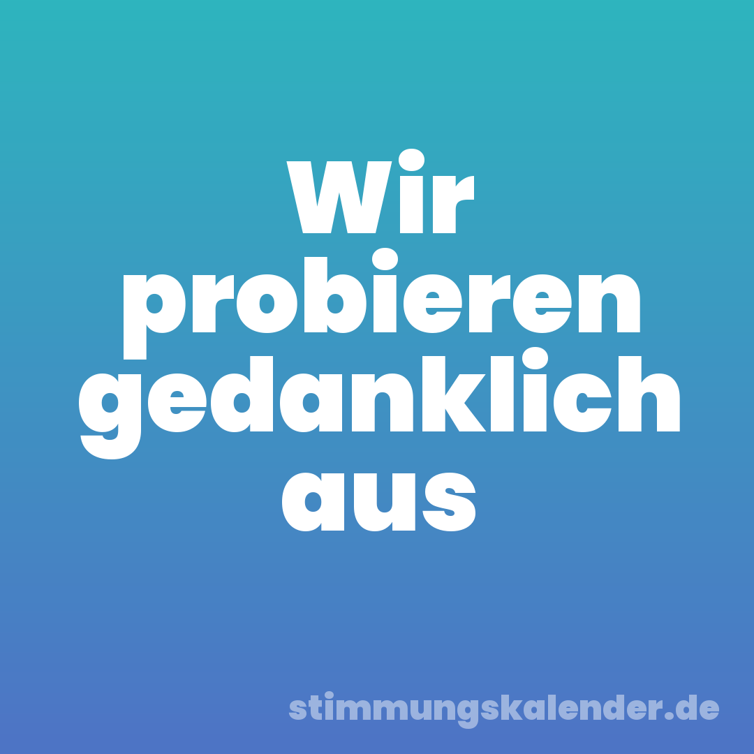 Wir probieren gedanklich aus