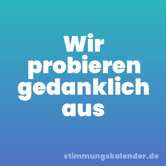 Wir probieren gedanklich aus