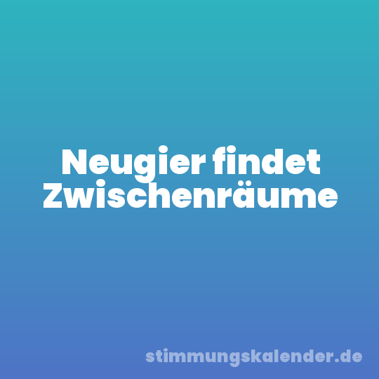Neugier findet Zwischenräume