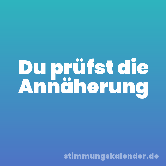 Du prüfst die Annäherung