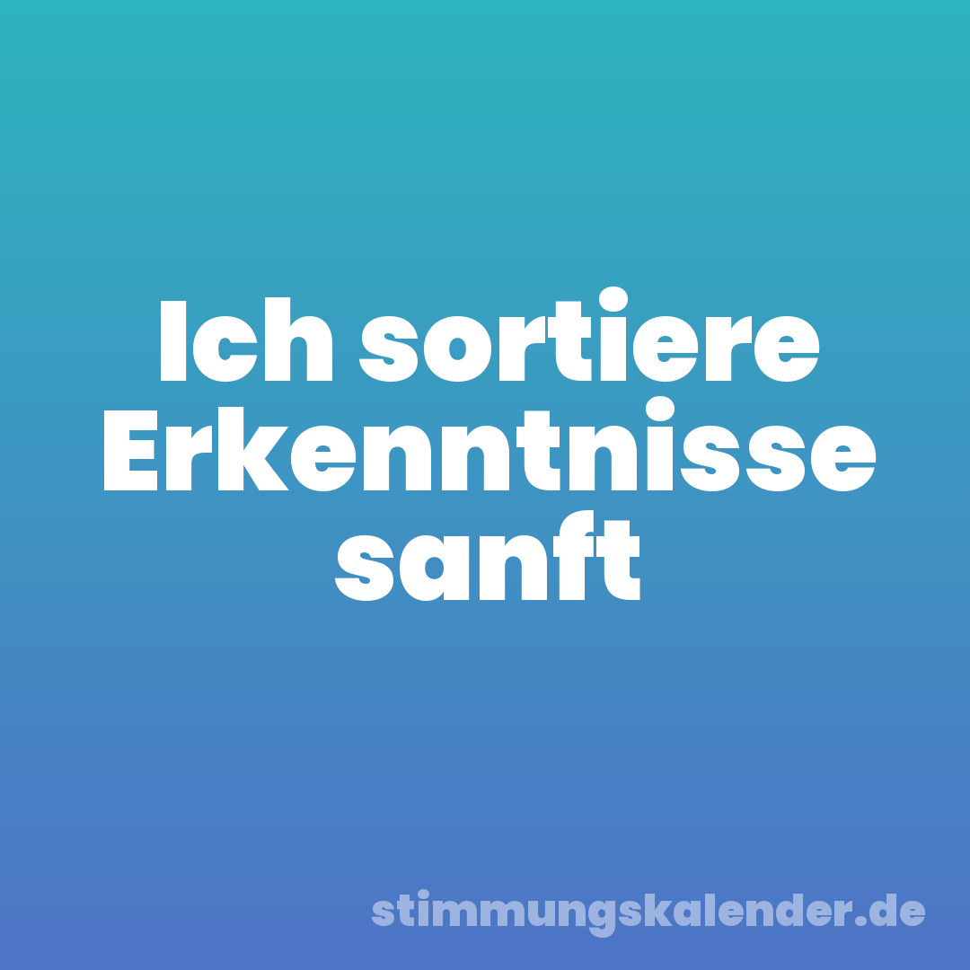 Ich sortiere Erkenntnisse sanft