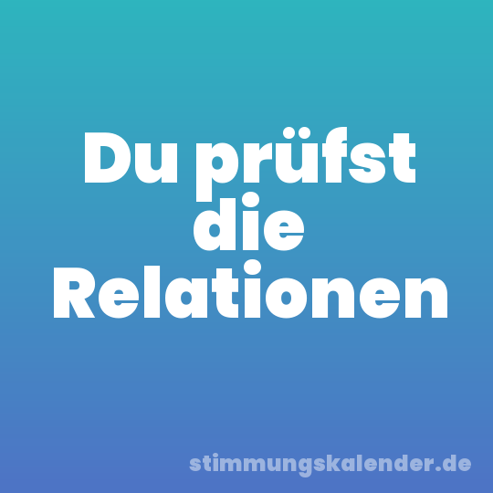 Du prüfst die Relationen