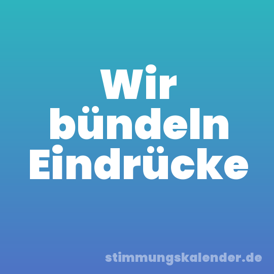 Wir bündeln Eindrücke