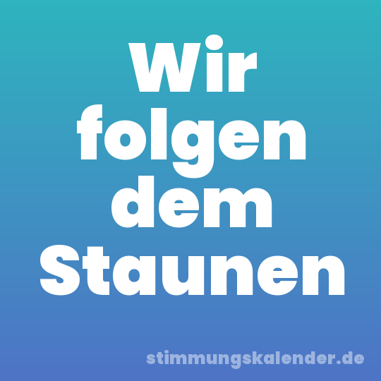 Wir folgen dem Staunen