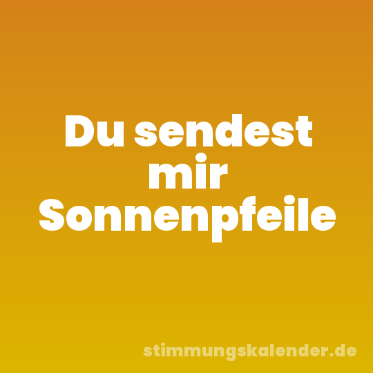 Du sendest mir Sonnenpfeile