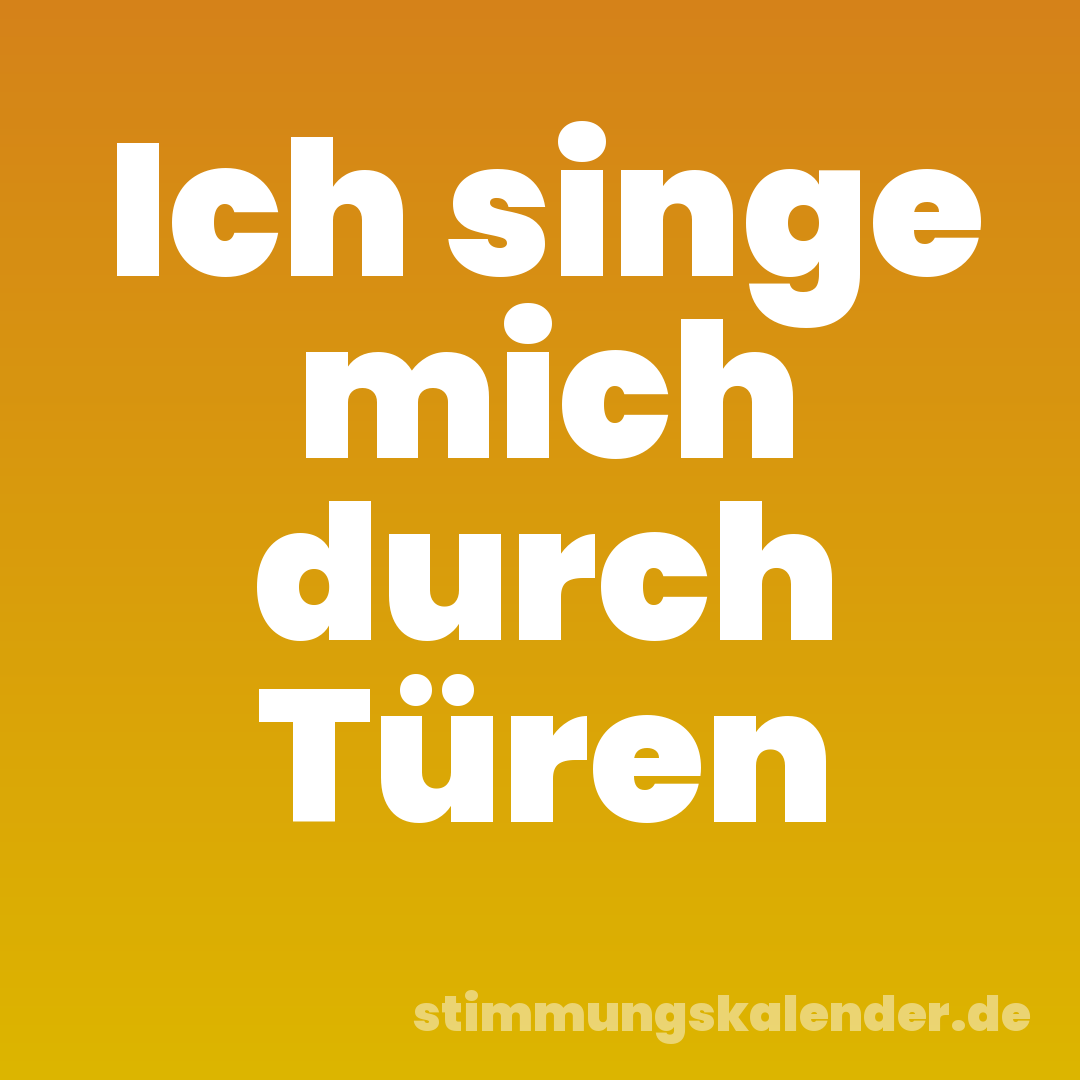 Ich singe mich durch Türen