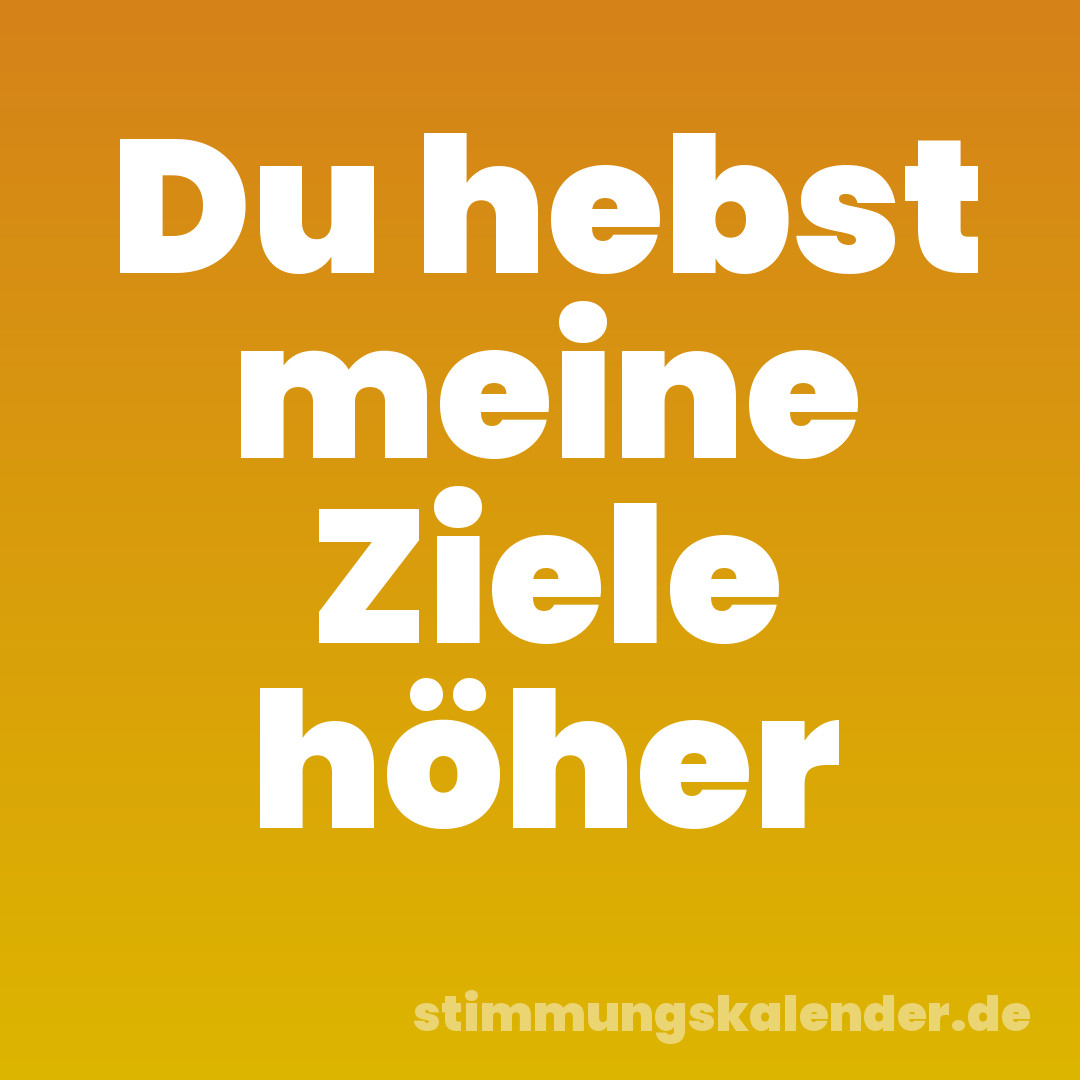 Du hebst meine Ziele höher