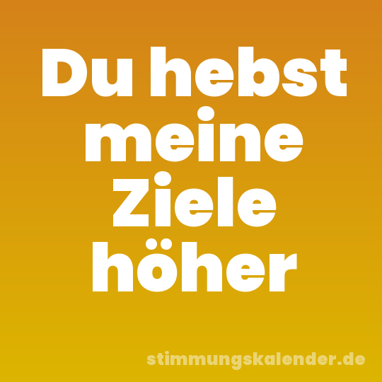 Du hebst meine Ziele höher