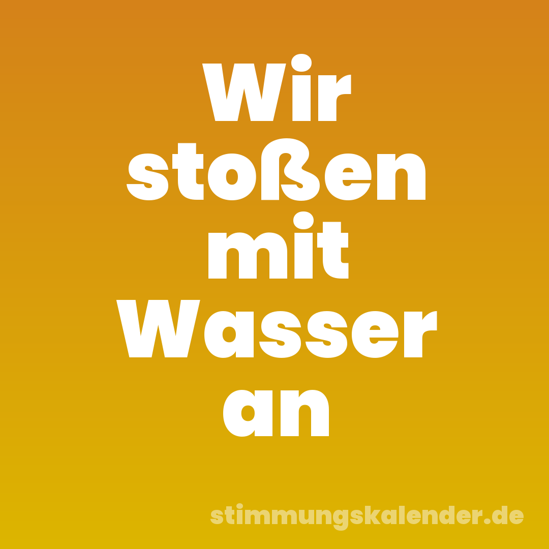 Wir stoßen mit Wasser an