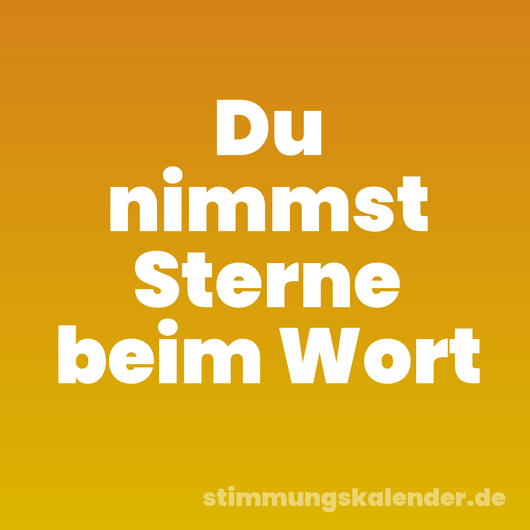 Du nimmst Sterne beim Wort