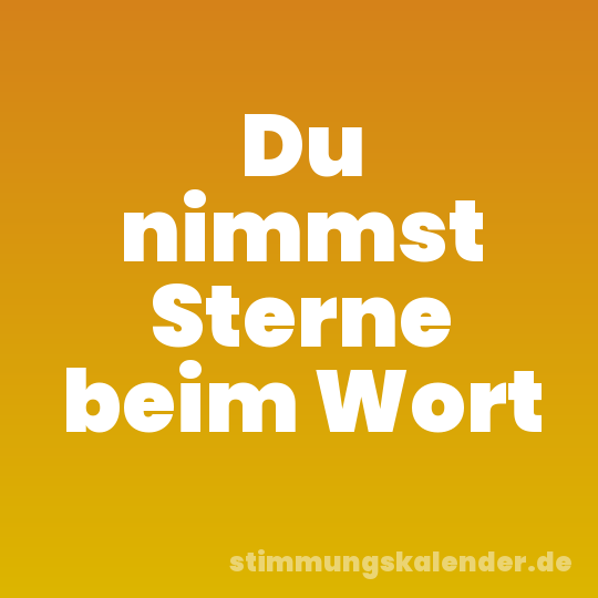 Du nimmst Sterne beim Wort