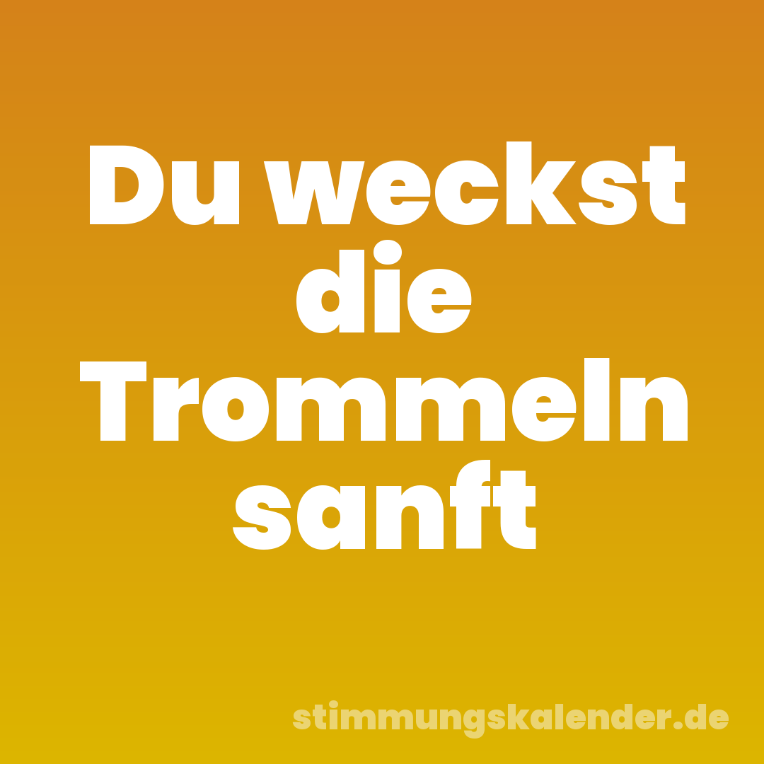 Du weckst die Trommeln sanft