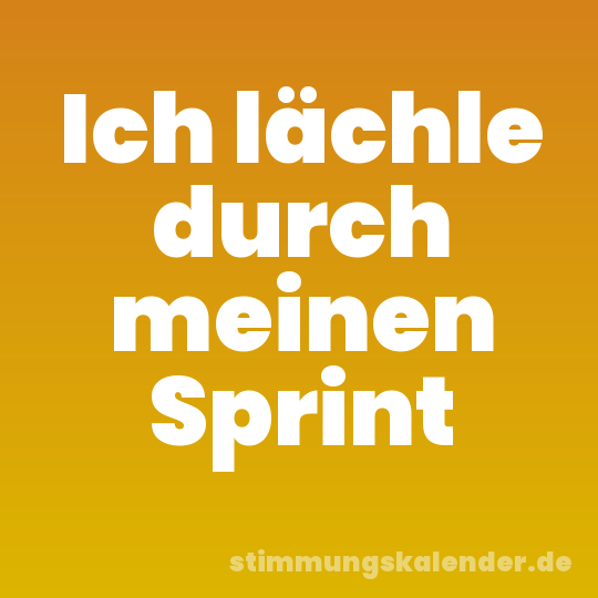 Ich lächle durch meinen Sprint