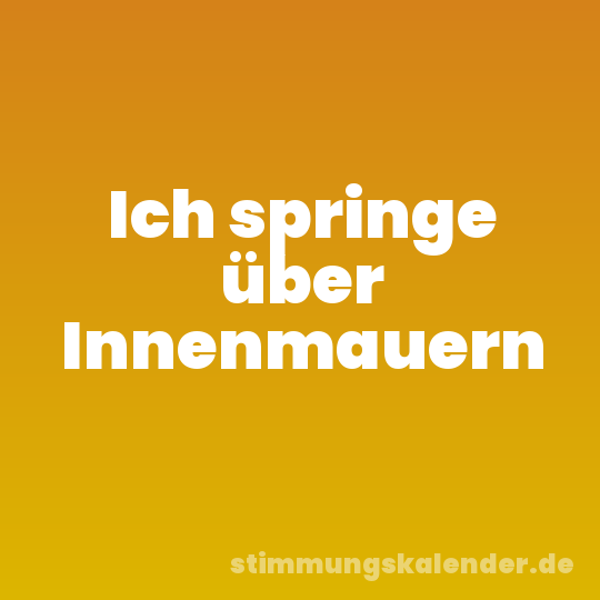 Ich springe über Innenmauern
