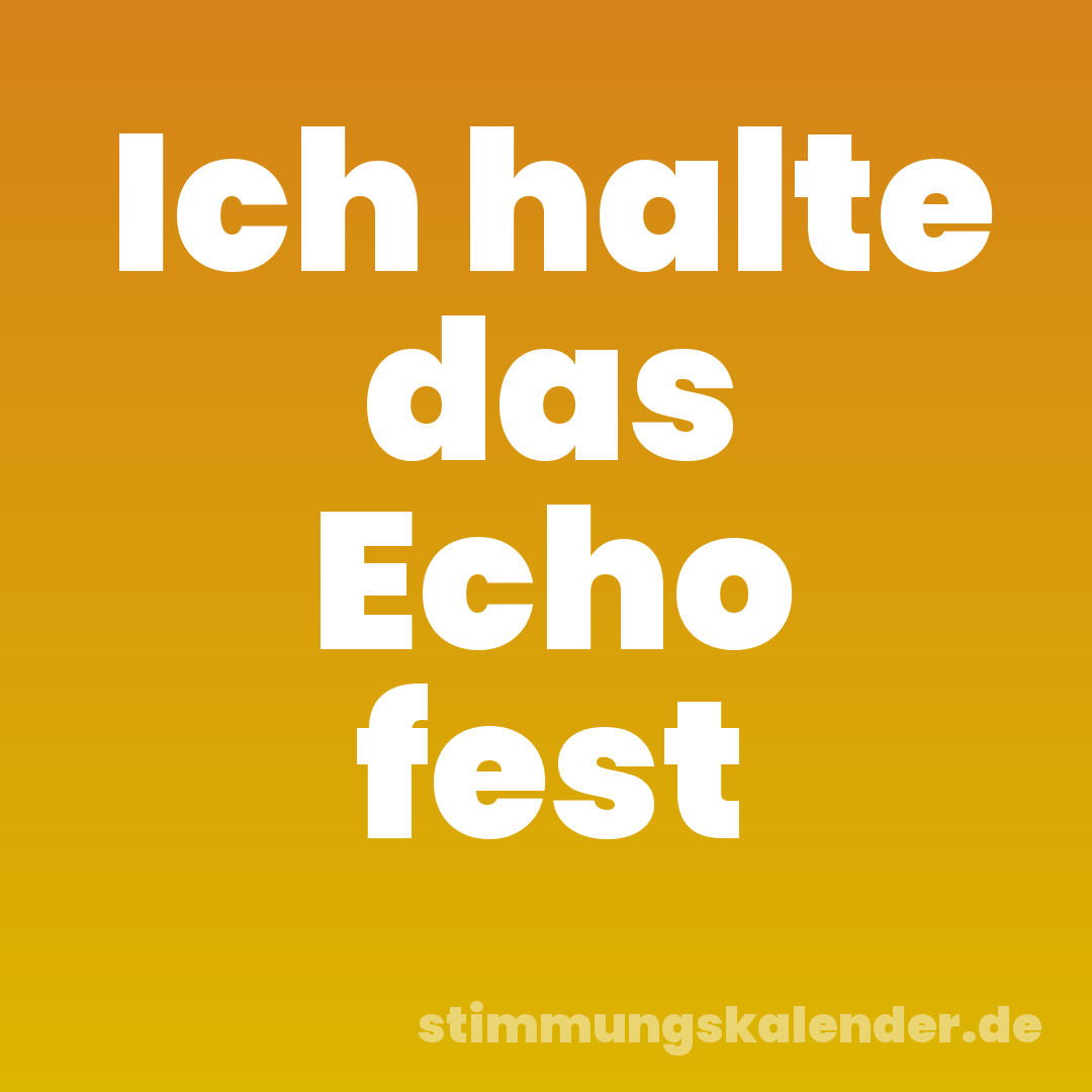 Ich halte das Echo fest