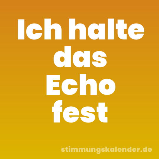 Ich halte das Echo fest