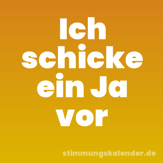 Ich schicke ein Ja vor