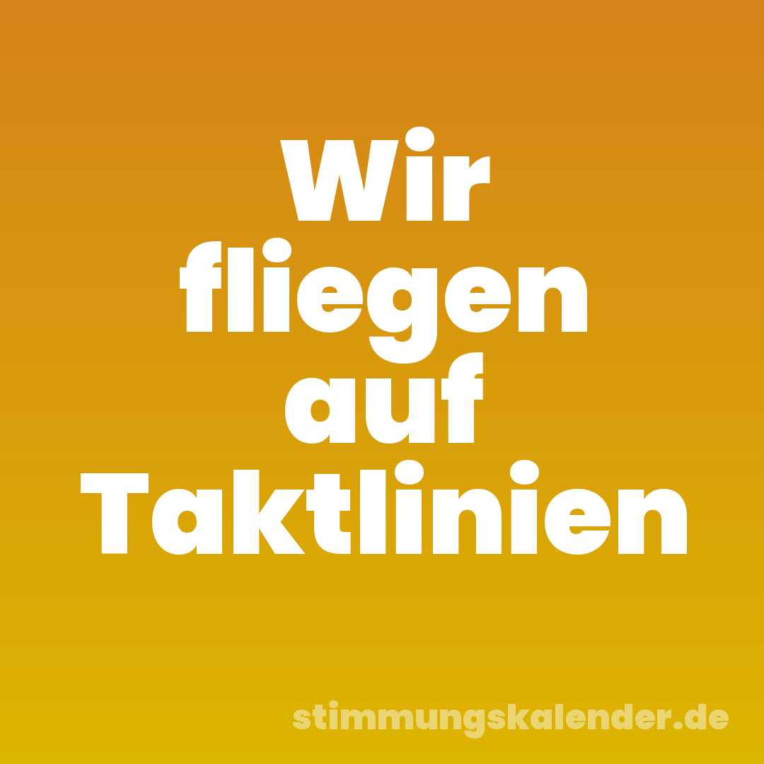 Wir fliegen auf Taktlinien