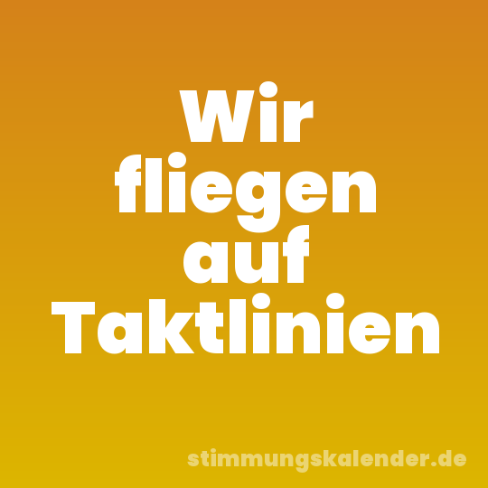 Wir fliegen auf Taktlinien