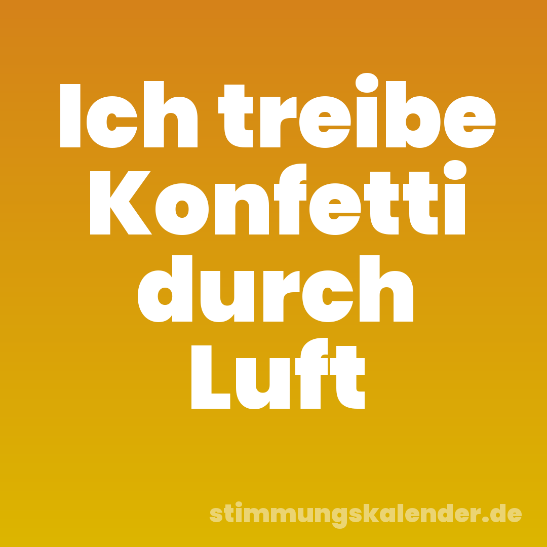 Ich treibe Konfetti durch Luft