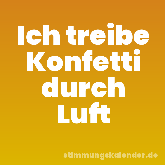 Ich treibe Konfetti durch Luft