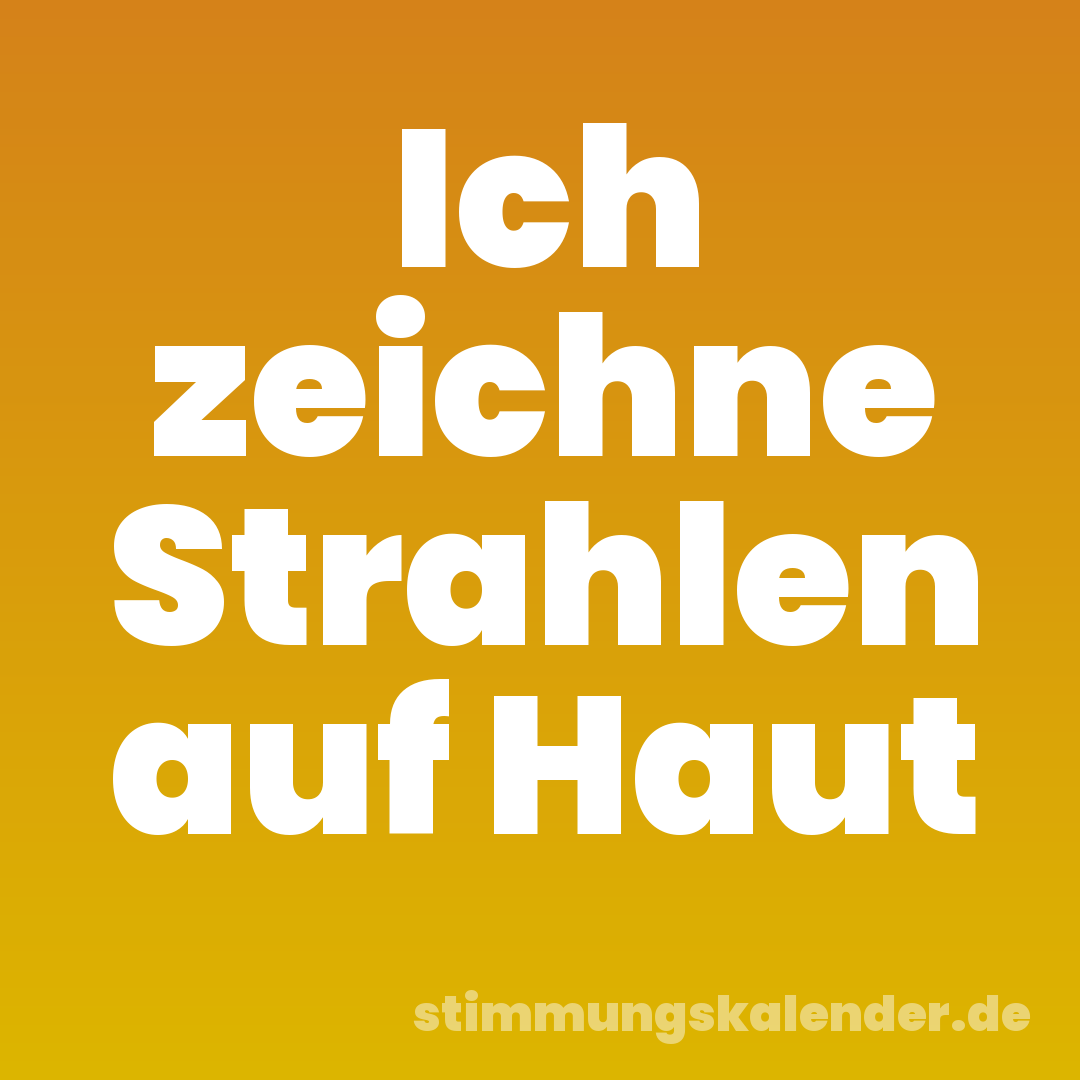 Ich zeichne Strahlen auf Haut