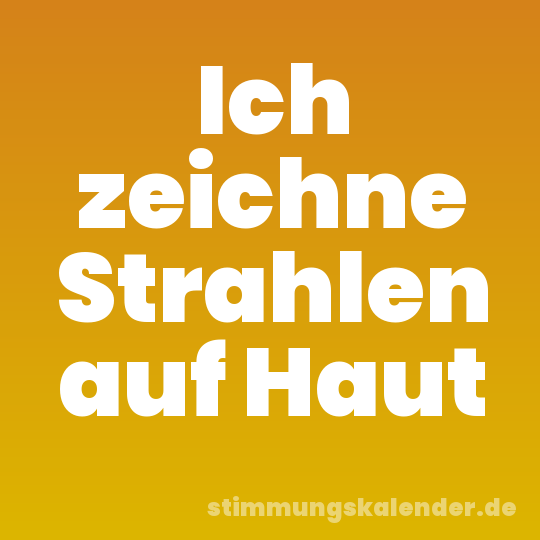 Ich zeichne Strahlen auf Haut