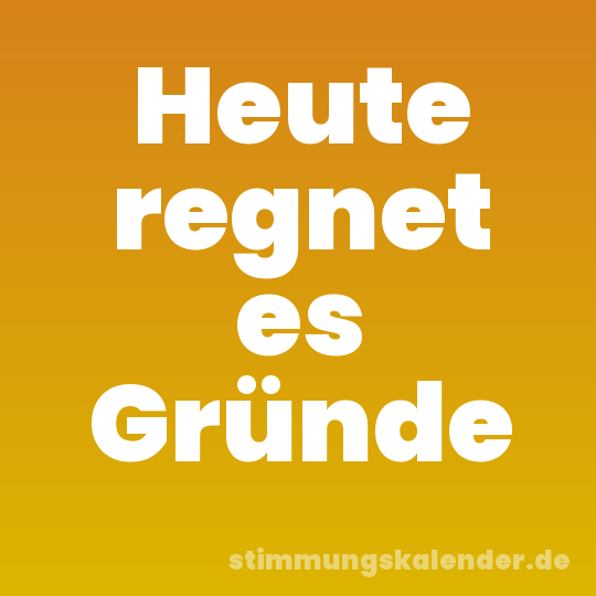 Heute regnet es Gründe