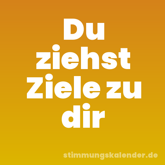 Du ziehst Ziele zu dir