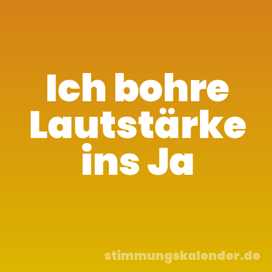 Ich bohre Lautstärke ins Ja