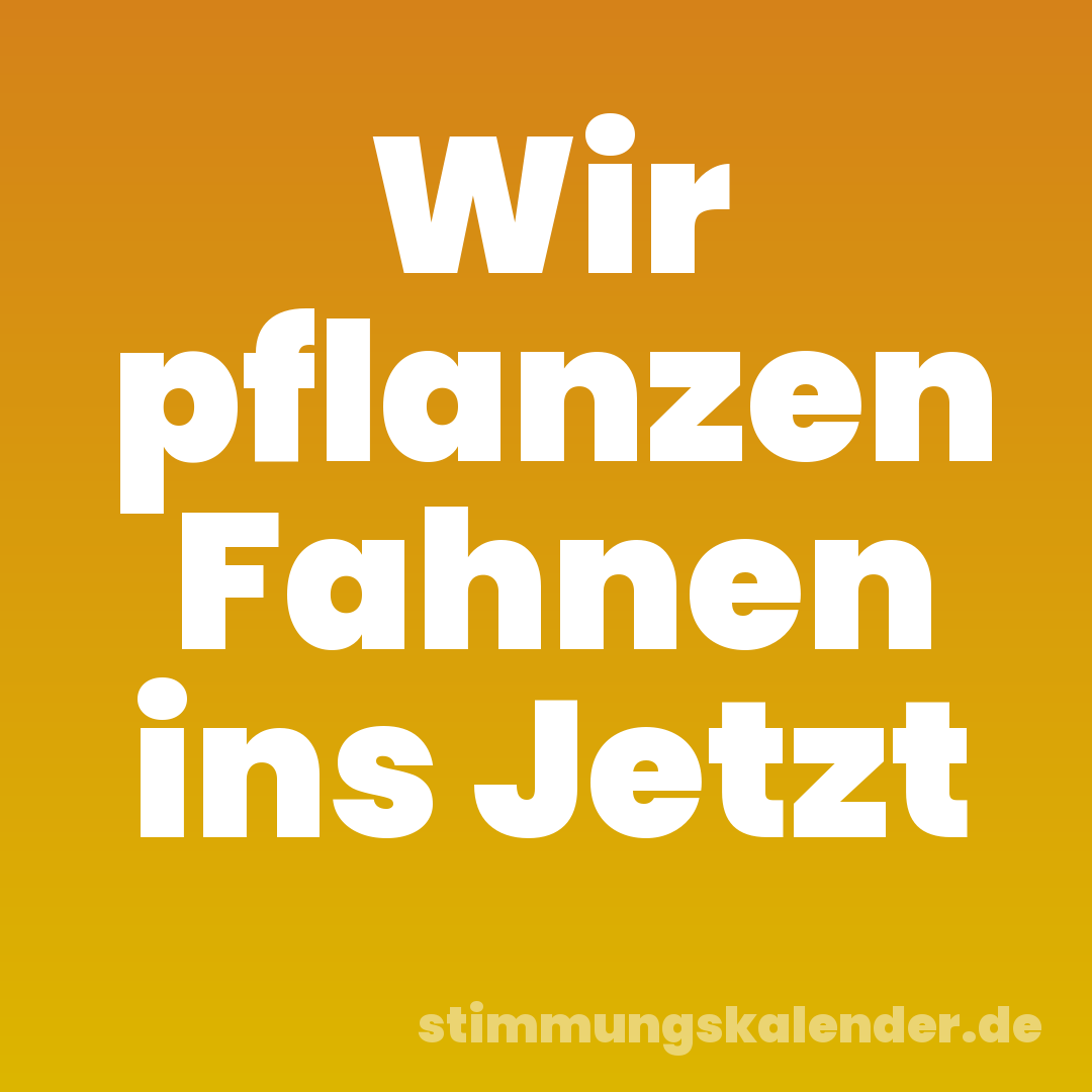 Wir pflanzen Fahnen ins Jetzt
