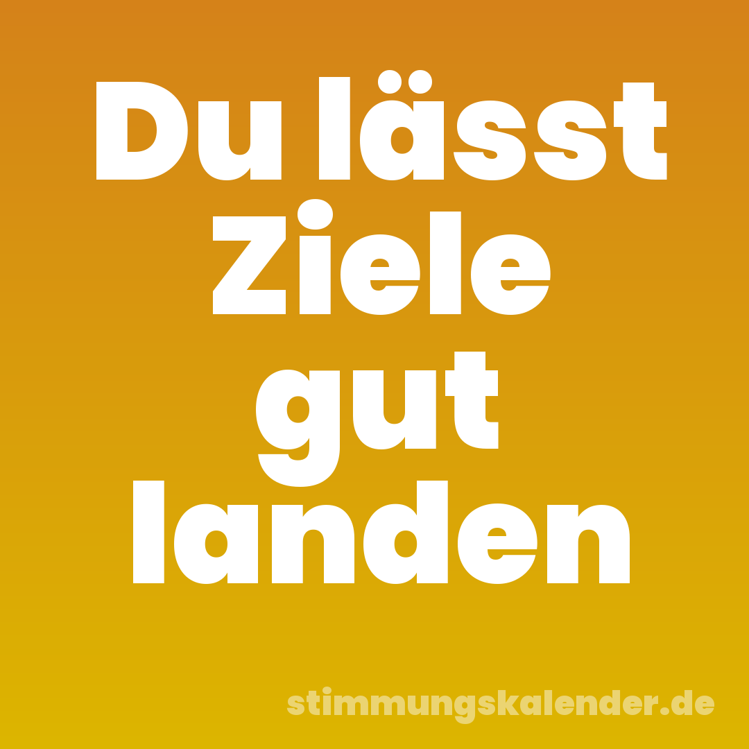 Du lässt Ziele gut landen
