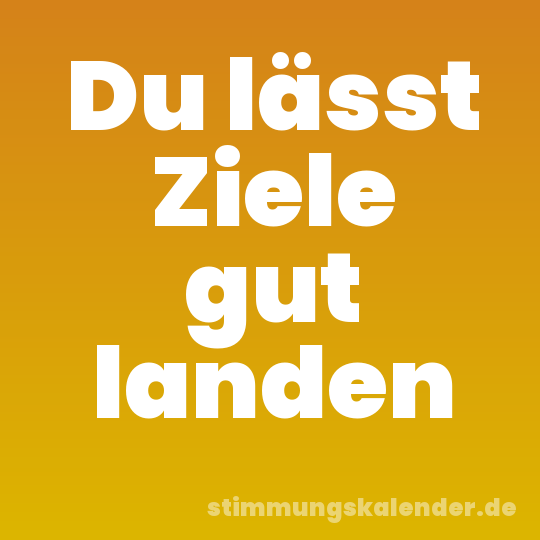 Du lässt Ziele gut landen