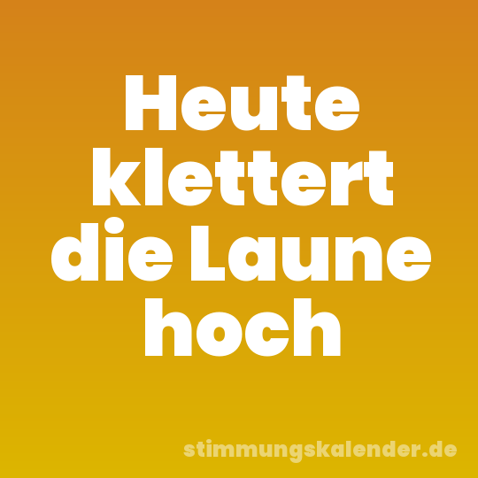 Heute klettert die Laune hoch
