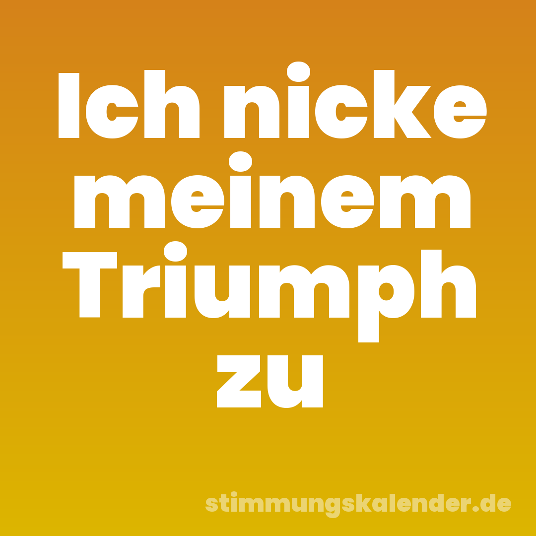 Ich nicke meinem Triumph zu
