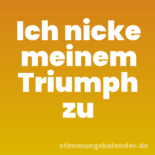 Ich nicke meinem Triumph zu
