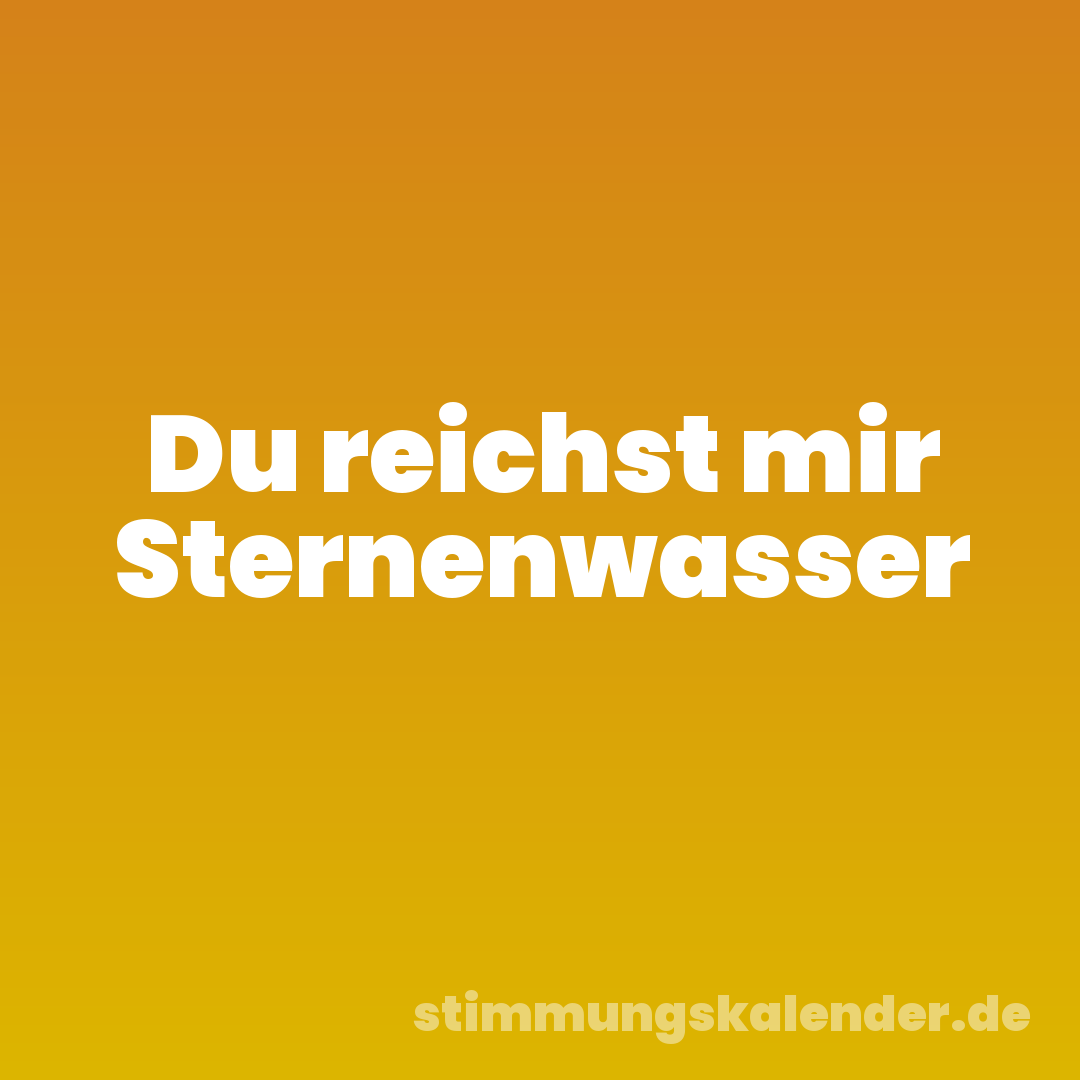 Du reichst mir Sternenwasser